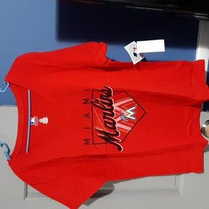 Miami marlins 1x v-neck t-shirt